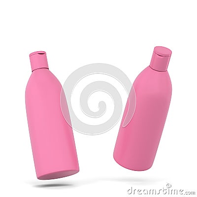 Cosmetics packaging - shampoo or gel bottle Cartoon Illustration