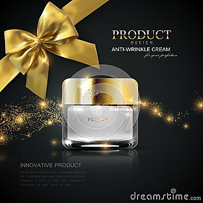 Cosmetics product ads. Vector Illustration