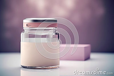 Cosmetics product for mock up, moisture cream bottle, skin care product scene, beauty product advertisement, cosmetic container, Stock Photo