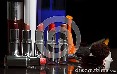 cosmetics set for make-up artist Stock Photo