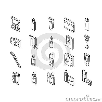 Cosmetics For Visage Skin Treat isometric icons set vector Vector Illustration