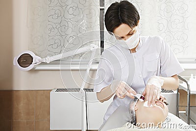 Micro needling procedure Stock Photo