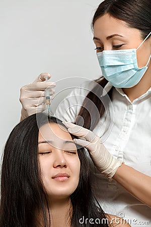 Cosmetologist procedure of mesotherapy Stock Photo
