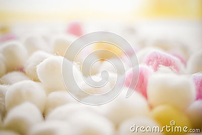 Organic cotton balls background for morning routine, spa cosmetics, hygiene and natural skincare beauty brand product as Stock Photo