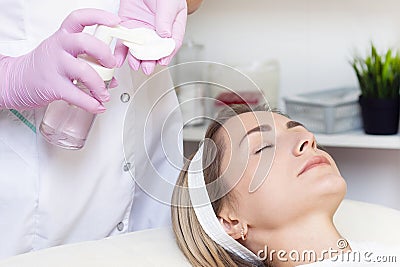 Cosmetology. Close up picture of lovely young woman Stock Photo