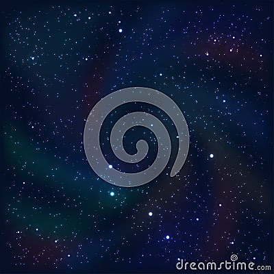 Cosmic abstract background with stars and nebulas. Vector Illustration