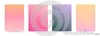 Cosmic abstract backgrounds set with gradients, moon, planets, shapes. Vector Illustration