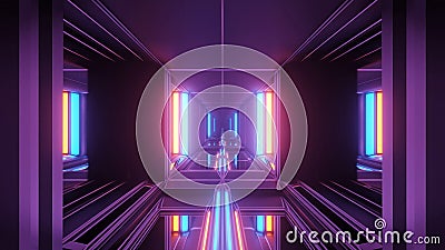 Cosmic background with colorful geometric laser lights - perfect for a digital wallpaper Stock Photo