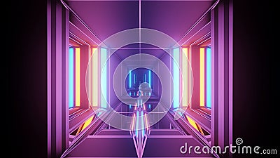 Cosmic background with colorful geometric laser lights - perfect for a digital wallpaper Stock Photo