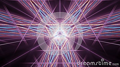Cosmic background with colorful geometric laser lights - perfect for a digital wallpaper Stock Photo