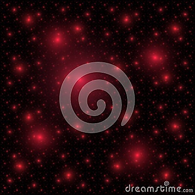 Cosmic background with red stars Stock Photo