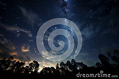 Cosmic ballet Sky and stars, the Milky Way in nocturnal elegance Stock Photo