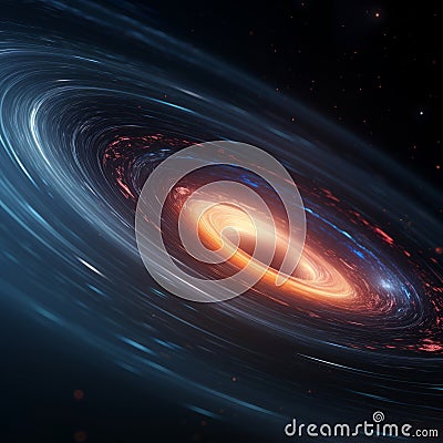 Cosmic Beacon: Illuminating Quasar in the Vastness of Space Stock Photo