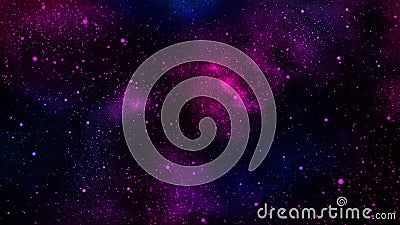 Cosmic black, blue and purple background with stars and nebulae Stock Photo