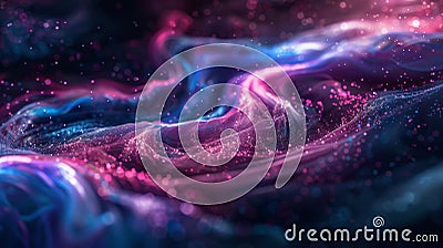 A cosmic blend of purples pinks and blues form mesmerizing swirls on a dark background Stock Photo