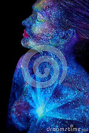 Cosmic close up UV portrait Stock Photo