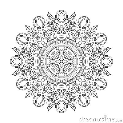 Cosmic delight adult mandala coloring book page for kdp book interior Vector Illustration