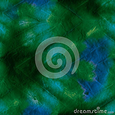 Cosmic Dyed Art. Aquarelle Textile. Colorful Dyed Illustration. Deep Colors Textile. Tie and Dye. Floral Emerald Print. Magic Stock Photo