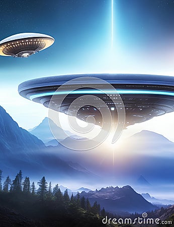 Cosmic Envoys: Exploring UFOs from Beyond Our World Stock Photo
