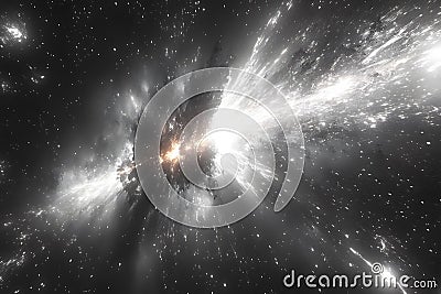 Cosmic Explosion in Deep Space Astrophysics and Universe Exploration Concept Generative AI Stock Photo