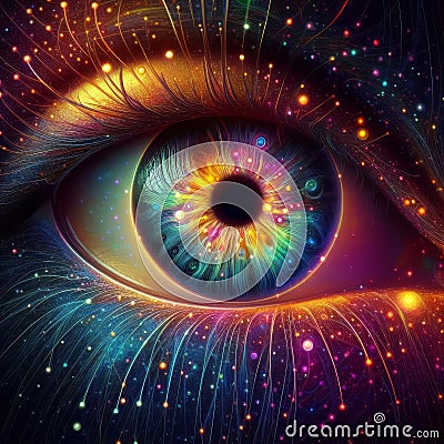 Cosmic eye watching everything in the universe Stock Photo