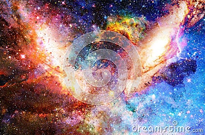 Cosmic galaxy and stars, color cosmic abstract background. Stock Photo