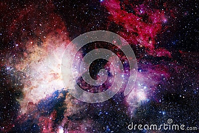 Cosmic landscape, awesome science fiction wallpaper with endless outer space Stock Photo