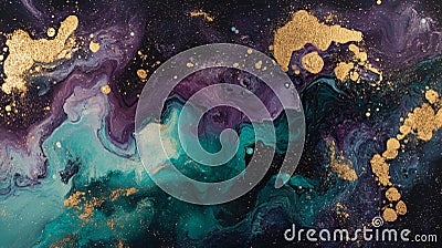 Cosmic Shimmering Gradient Background for Space and Galaxy Themes Generative AI Cartoon Illustration
