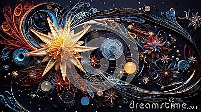 Cosmic Stellar Paper Quilling Stock Photo