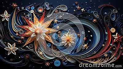 Cosmic Stellar Paper Quilling Stock Photo