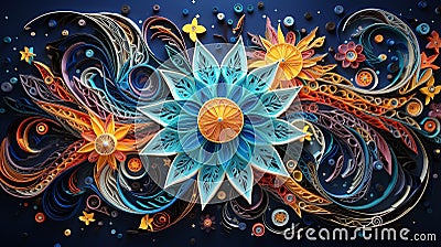 Cosmic Stellar Paper Quilling Stock Photo