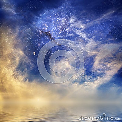 Cosmic Sunset Stock Photo