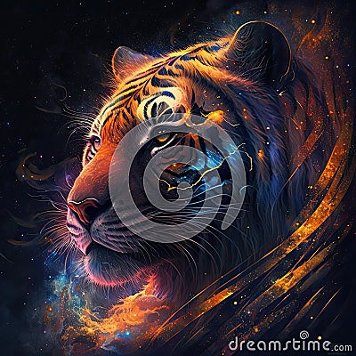 Cosmic Tiger art Stock Photo