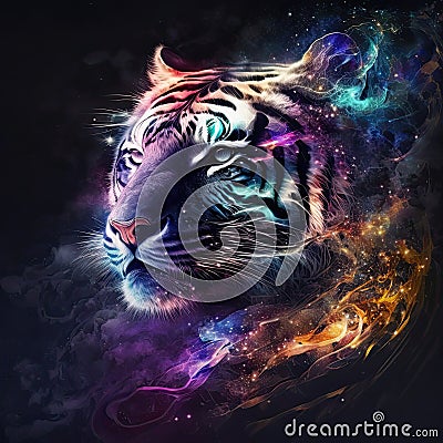 Cosmic Tiger art Stock Photo