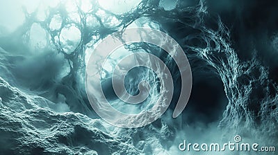 Abstract cosmic background swirling clouds and fiery elements. Generative AI Stock Photo