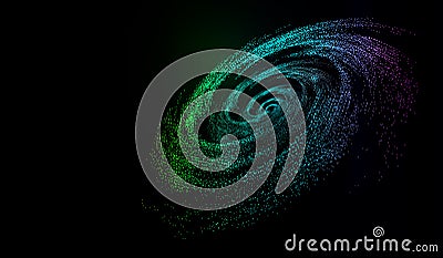 Cosmic vortex, particle construction network technology big data background. Stock Photo