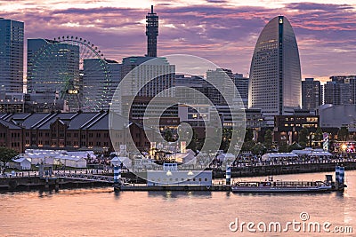 Cosmo Clock 21 Big Wheel at Cosmo World Theme Park and Pacifico Editorial Stock Photo