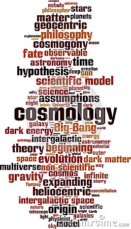 Cosmology word cloud Vector Illustration