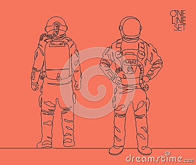 Cosmonaut in spacesuit Vector Illustration