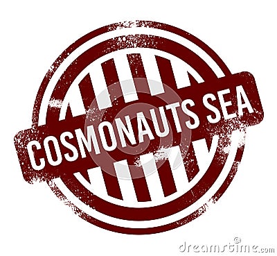 Cosmonauts Sea - red round grunge button, stamp Stock Photo