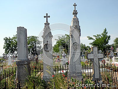 Cosmopolit cemetery in Sulina, in Danube Delta, Tulcea, Romania Editorial Stock Photo