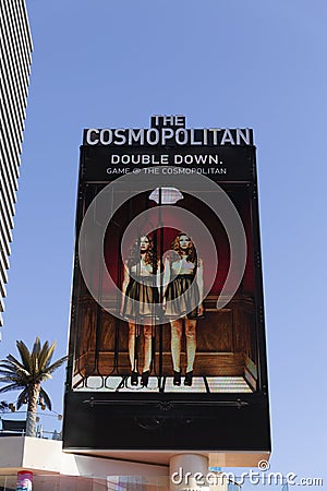 The Cosmopolitan Hotel Sign in Las Vegas, NV on April 19, 2013 Editorial Stock Photo