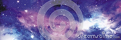 Cosmos banner with stars Stock Photo
