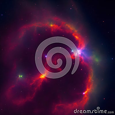 Cosmos, collapse and star birth of new stars and galaxies from interstellar dust Stock Photo