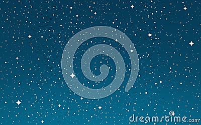 Cosmos flat stars. Space gradient background. Starry sky wallpaper. Galaxy with stardust. Cosmic night for web, poster Vector Illustration