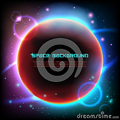 Cosmos space dark background poster print Vector Illustration