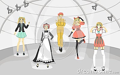 Cosplay Anime Background Cartoon Illustration