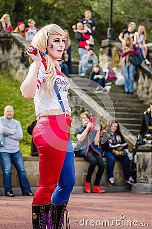 Cosplay as Harley Quinn from Batman Editorial Stock Photo