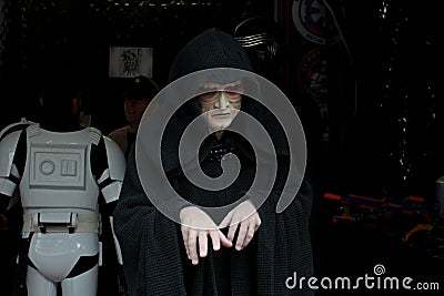 Cosplay dressed as Palpatine, a character from the Star Wars saga at the Lucca Comics & Games Editorial Stock Photo