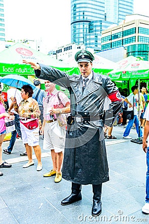 Cosplayer as characters Nazi soldier. Editorial Stock Photo